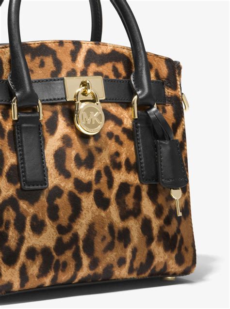 michael kors leopard purse macys|Michael Kors black leopard bag.